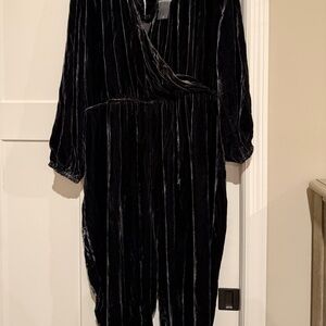 Sundance Black Velvet Long Sleeve Jumpsuit